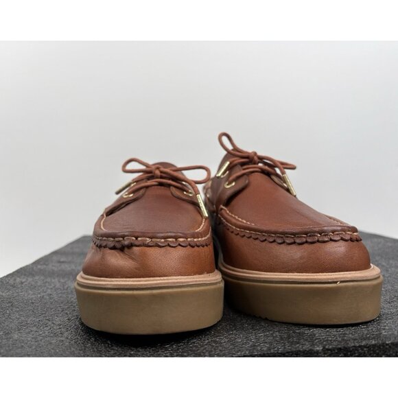 Sperry Women's 12 Bayside Boat Shoe Sahara Brown Leather Chunky (STS89211) - Picture 4 of 16